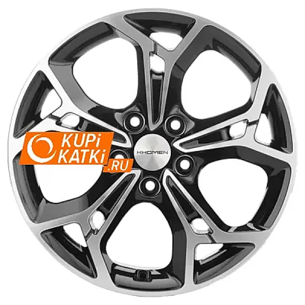 Khomen Wheels Double-Spoke 702  7x17/5x114.3 D60.1 ET45 Black-FP