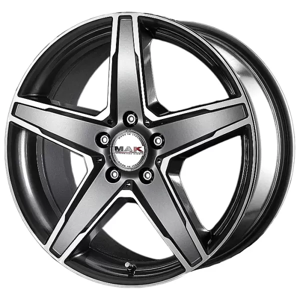 MAK Stern 8.5x19/5x112 D66.6 ET28 Gun Metallic Mirror Face